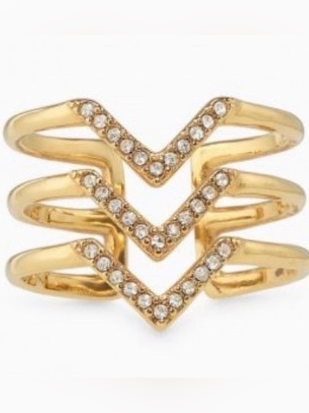 Stella & Dot Pave Chevron Ring - women jewelry NIB